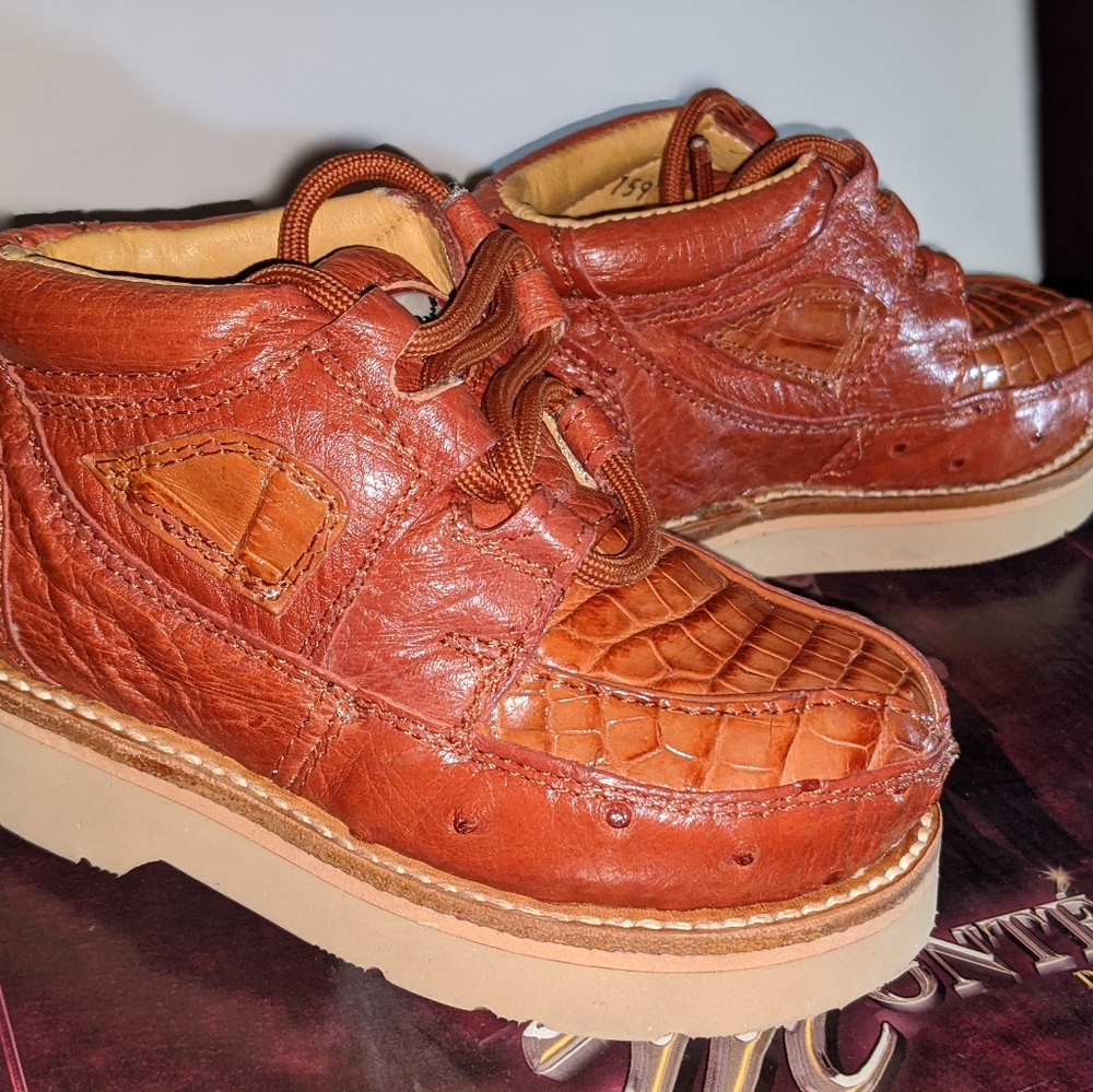 Los Altos Kid's Genuine Caiman& Ostrich boots